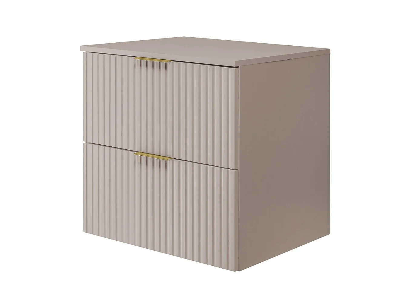 Meuble vasque, Cachemire, 60 x 57 x 46 cm, poignée dorée + Plan de travail