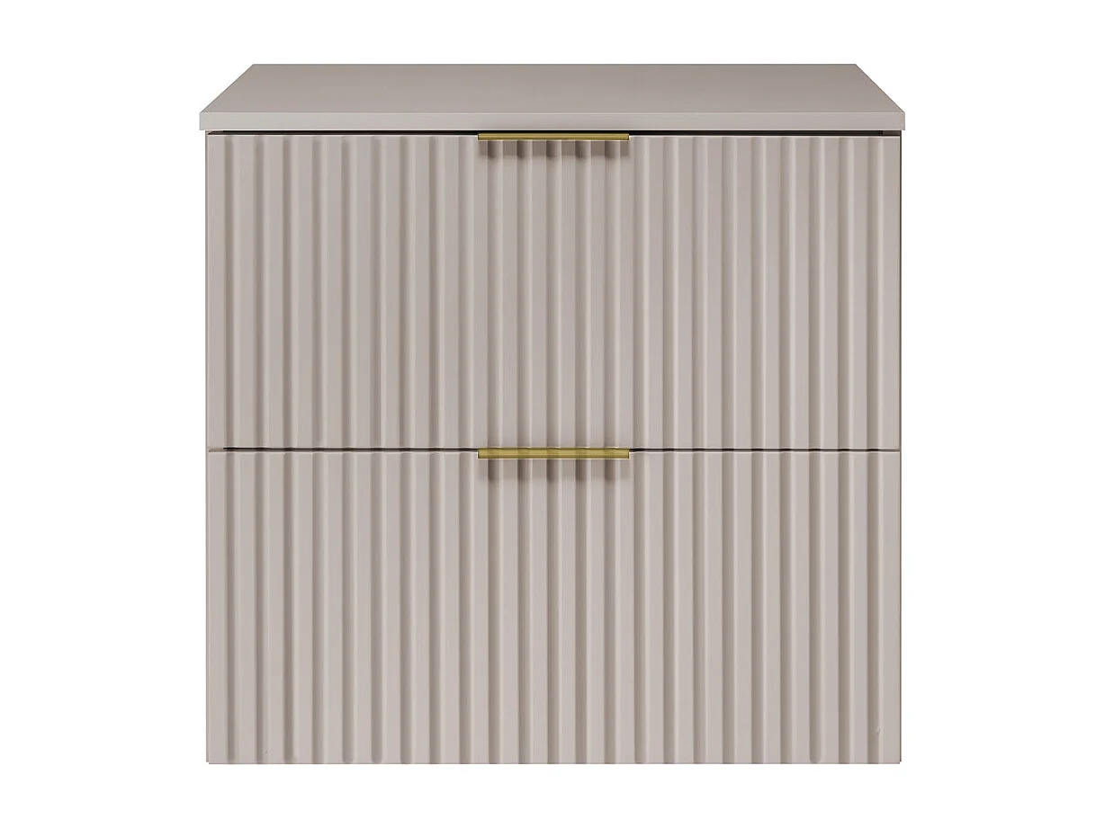 Meuble vasque, Cachemire, 60 x 57 x 46 cm, poignée dorée + Plan de travail