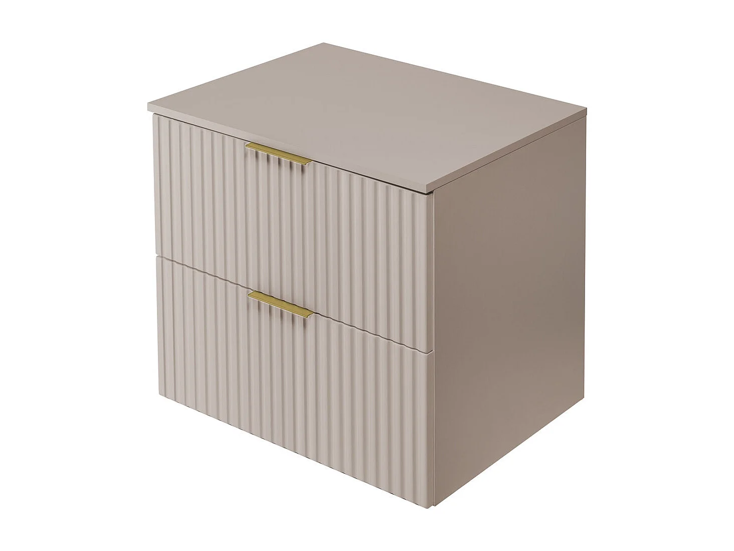 Meuble vasque, Cachemire, 60 x 57 x 46 cm, poignée dorée + Plan de travail