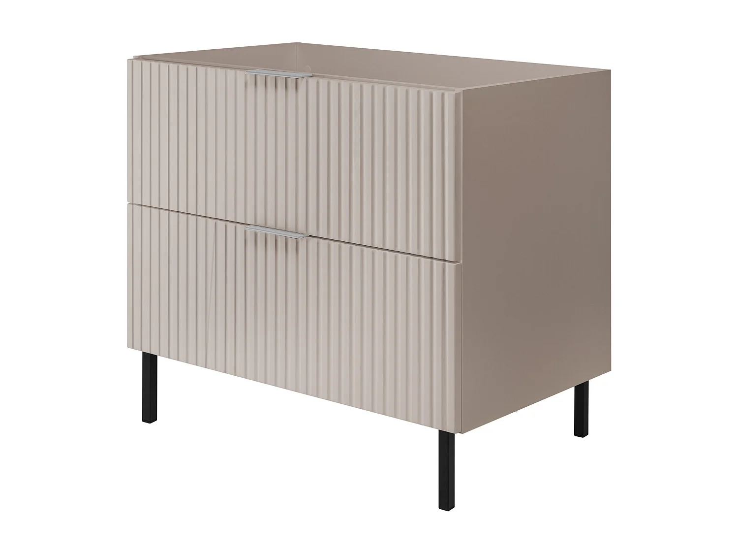 Móvel de lavatório, Caxemira, 80 x 77 x 46 cm, puxador prateado, pés pretos, sem bancada