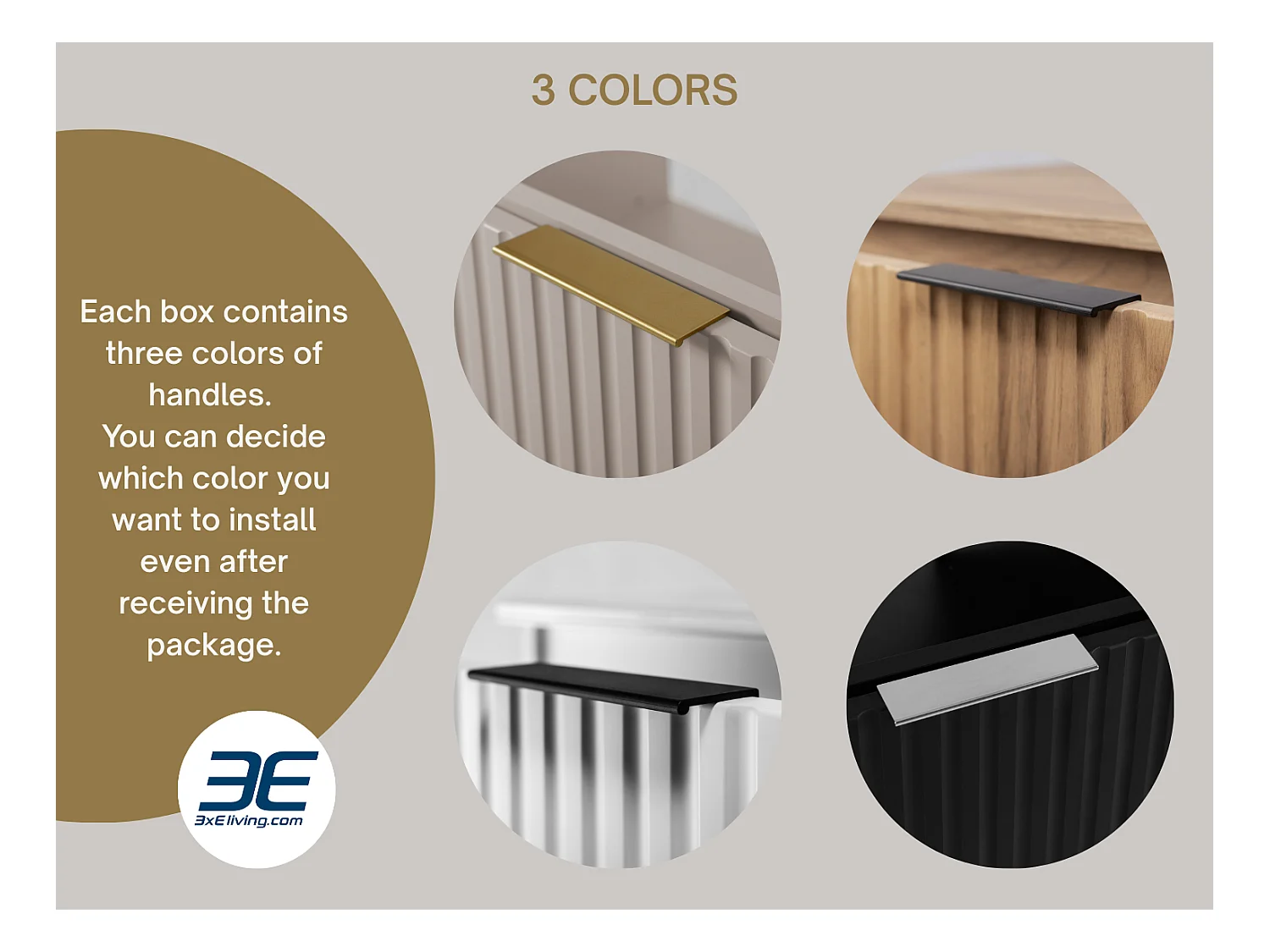 Mobile lavabo, Rovere Craft, 120 (2 x 60) x 57 x 46 cm, maniglia dorata, senza piano