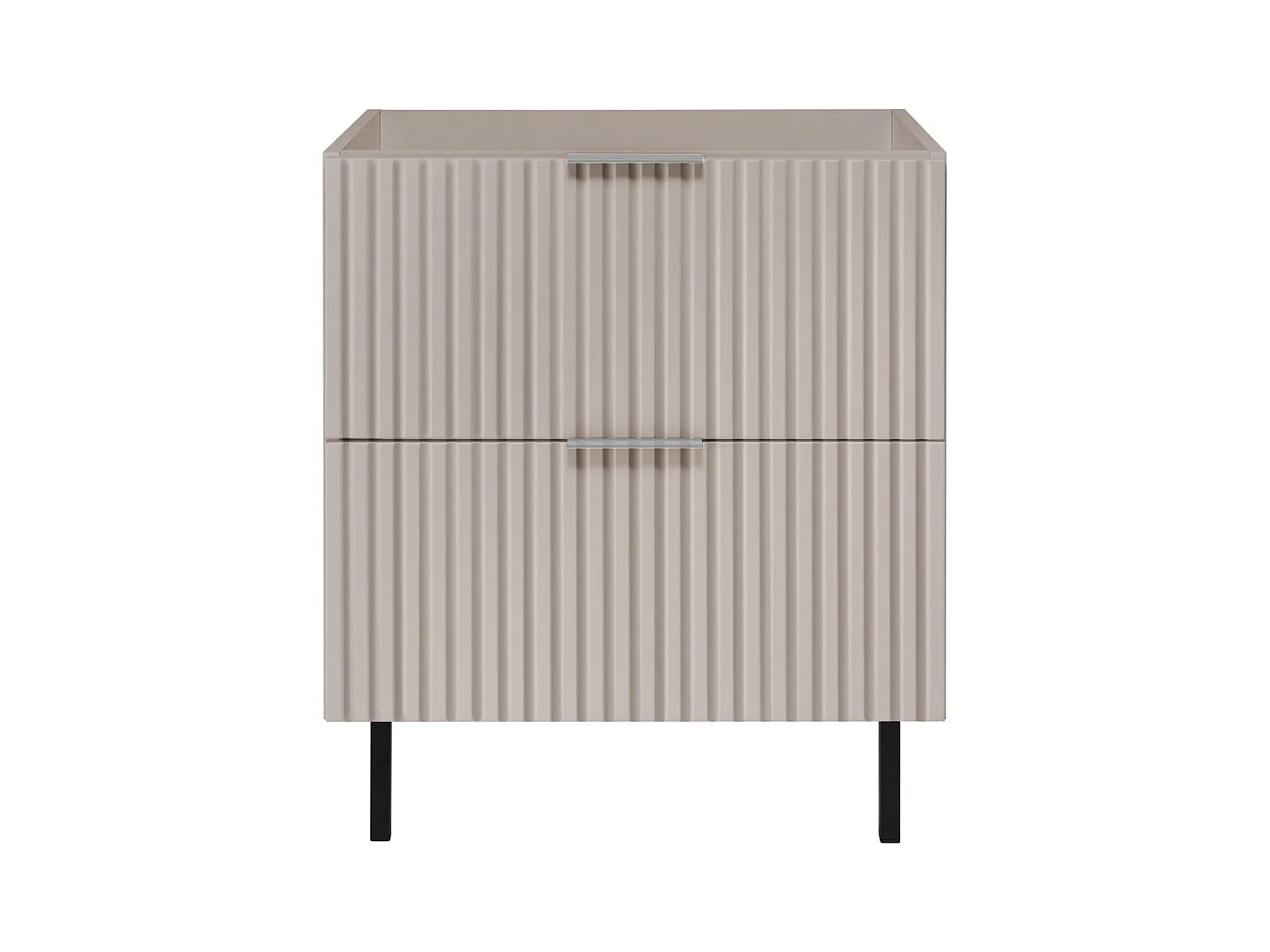 Meuble vasque, Cachemire, 60 x 77 x 46 cm, poignée argentée, pieds noirs, sans plateau