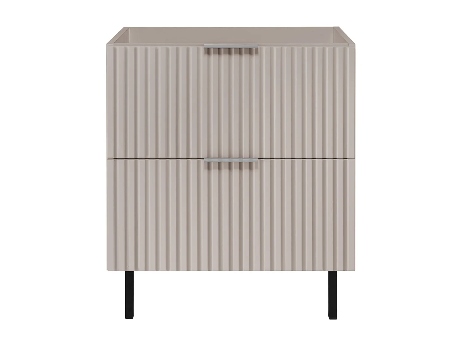 Meuble vasque, Cachemire, 60 x 77 x 46 cm, poignée argentée, pieds noirs, sans plateau