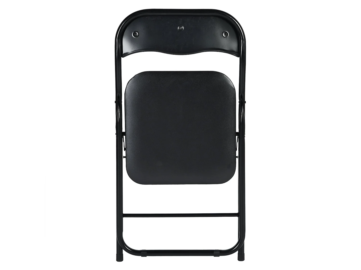 Lot de 4 Chaises Pliantes Noires en Coussin de siège en PU et pieds en métal Style Industriel