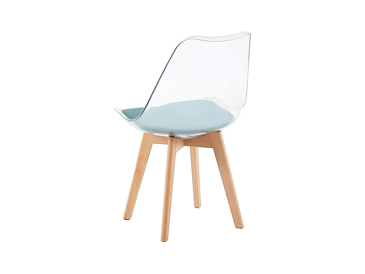 Lot de 4 Chaises Salle à Manger Scandinaves avec Pieds en Bois de Hêtre, avec Coussin d'Assise en Velours Vert Aquatique