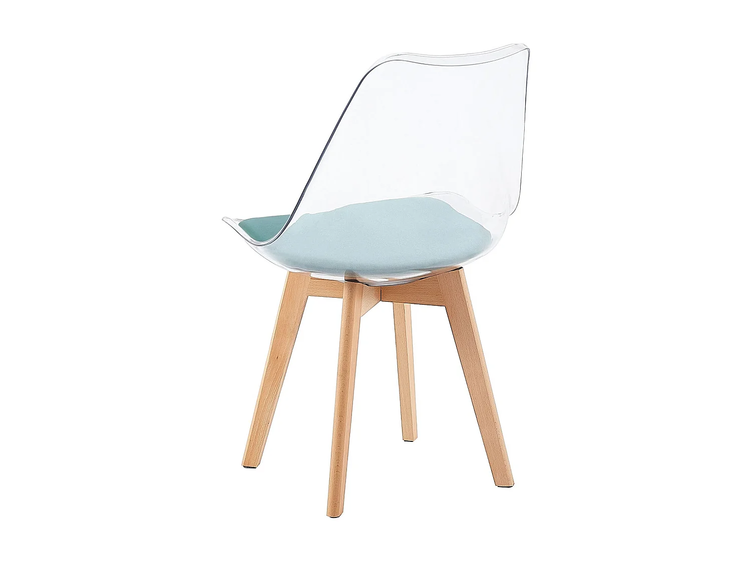 Lot de 4 Chaises Salle à Manger Scandinaves avec Pieds en Bois de Hêtre, avec Coussin d'Assise en Velours Vert Aquatique