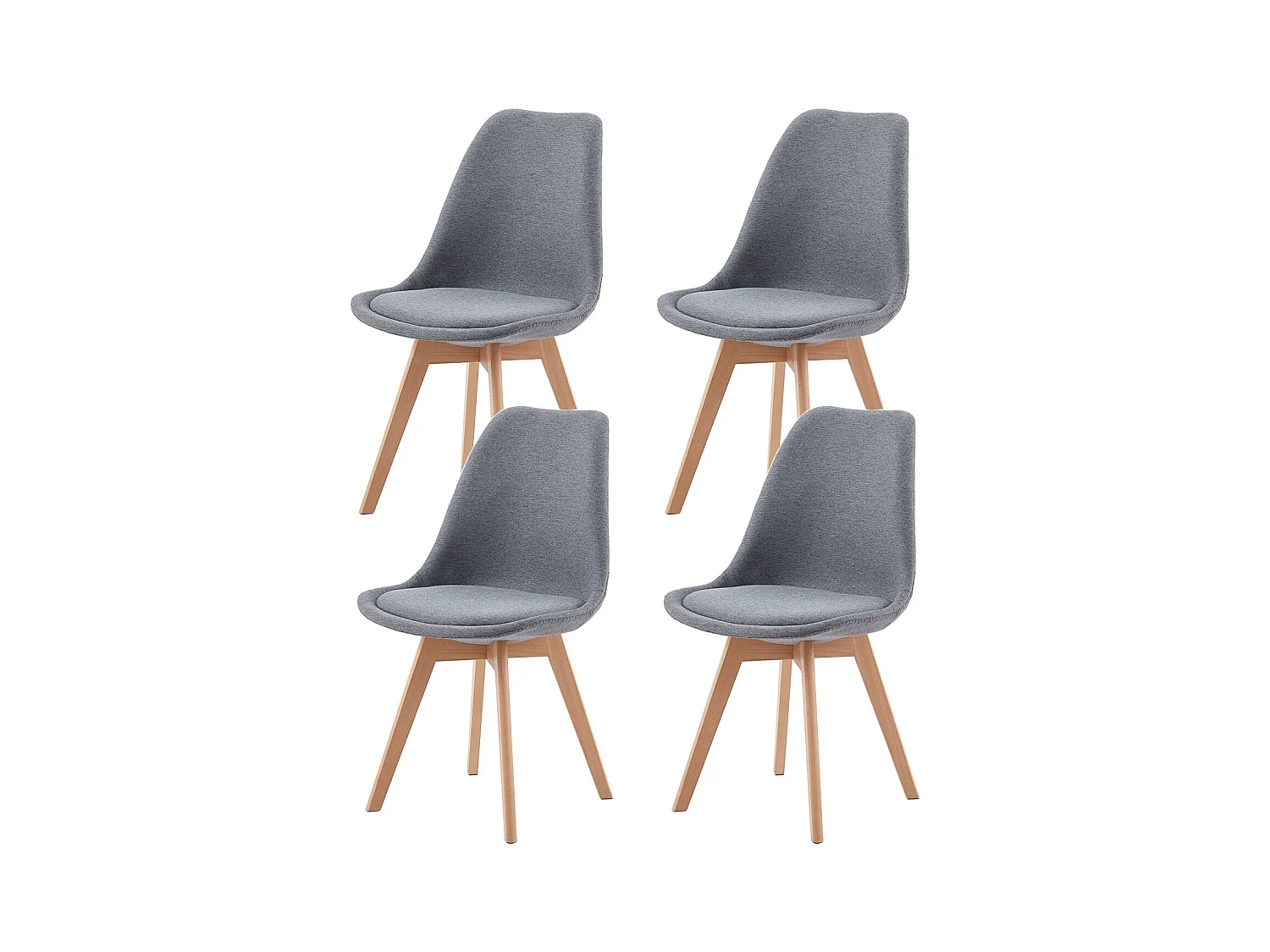 Lot de 4 chaises de Salle à Manger Scandinaves - Gris