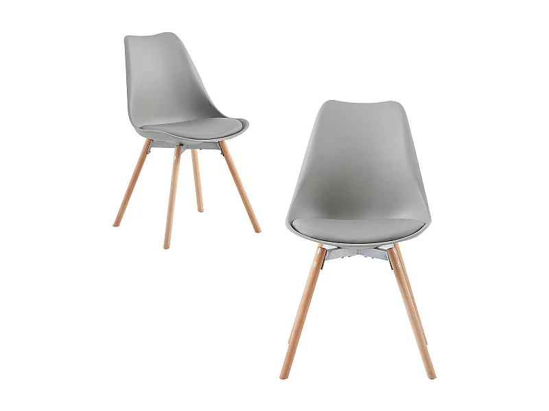 2 pièce chaises de salle à manger design contemporain scandinave-Gris