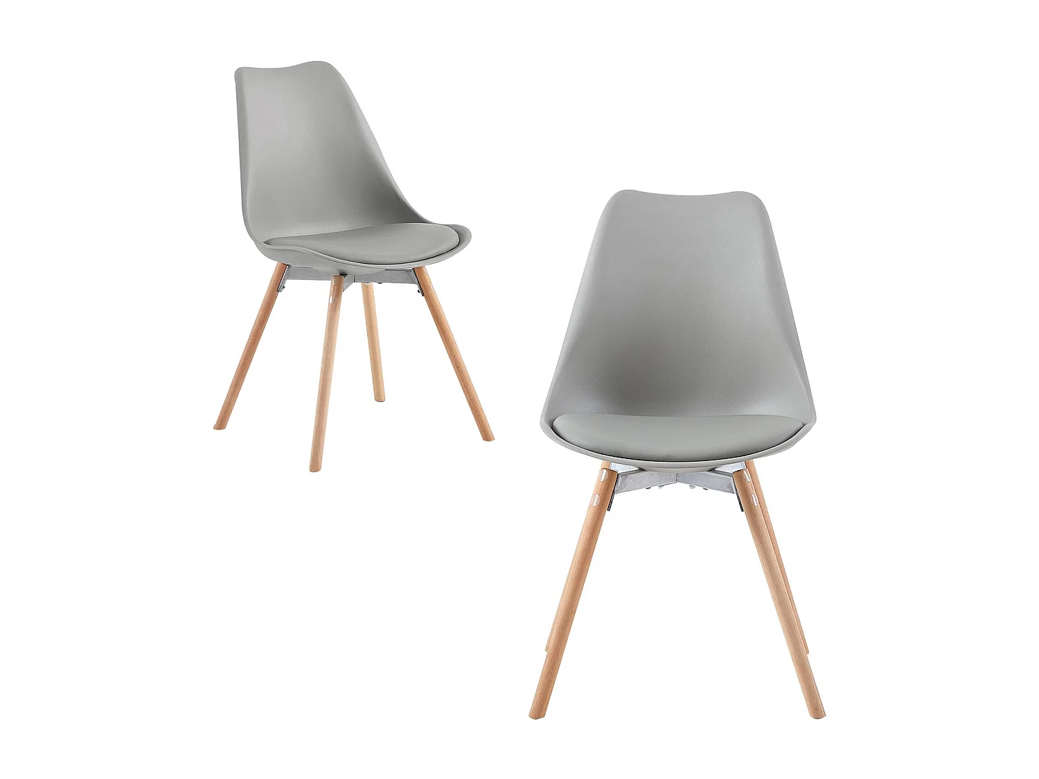 2 pièce chaises de salle à manger design contemporain scandinave-Gris