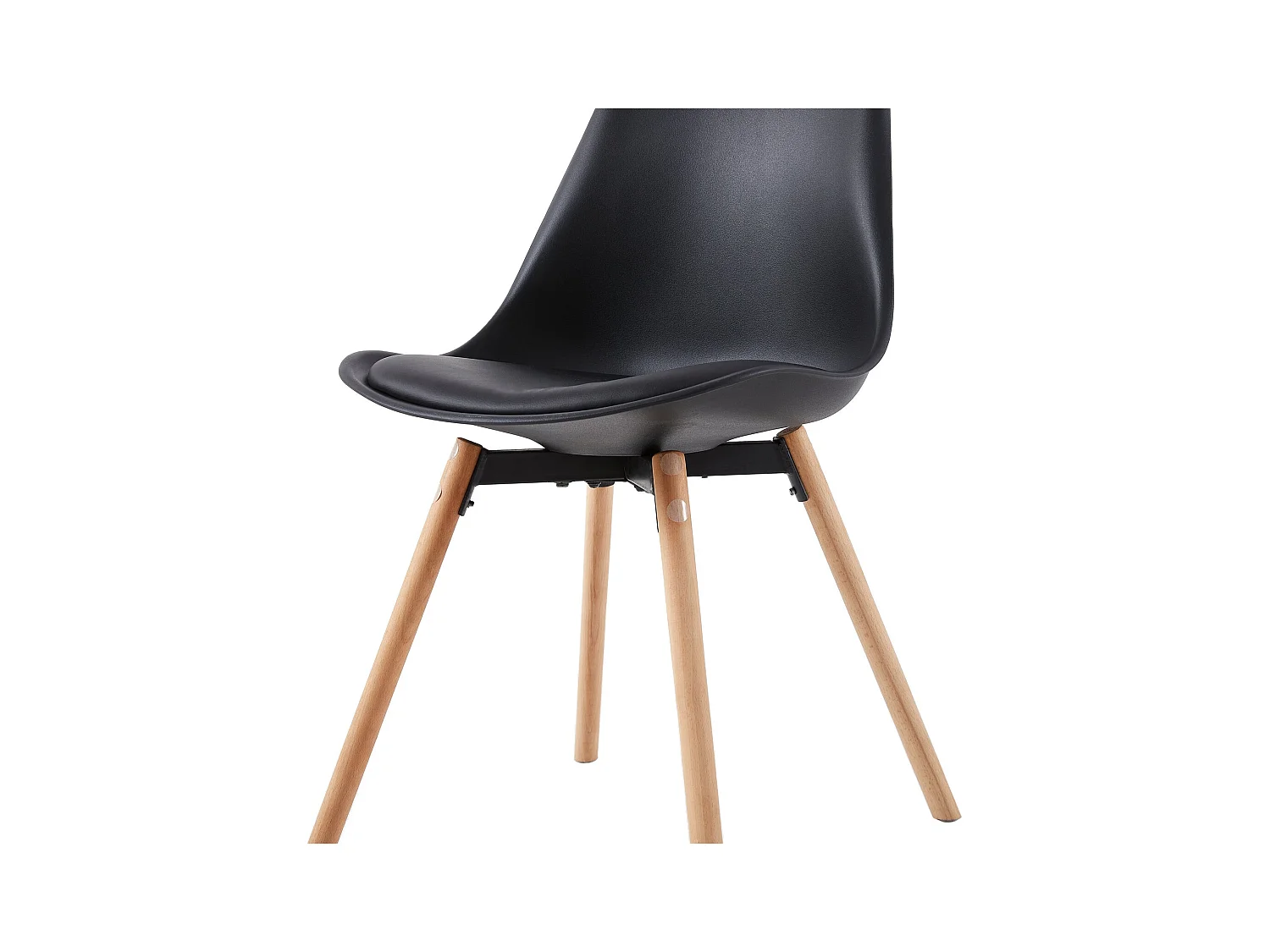 4 Chaise de salle à manger design contemporain scandinave-Noir