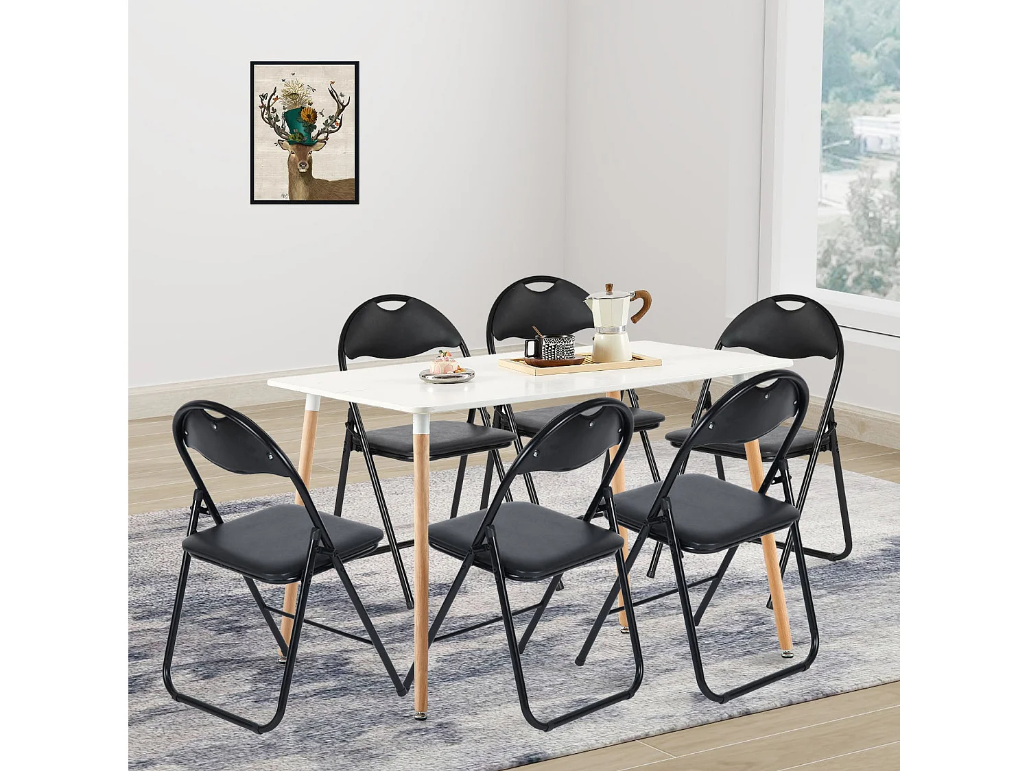 Lot de 2 Chaises pliantes empilables rembourrées