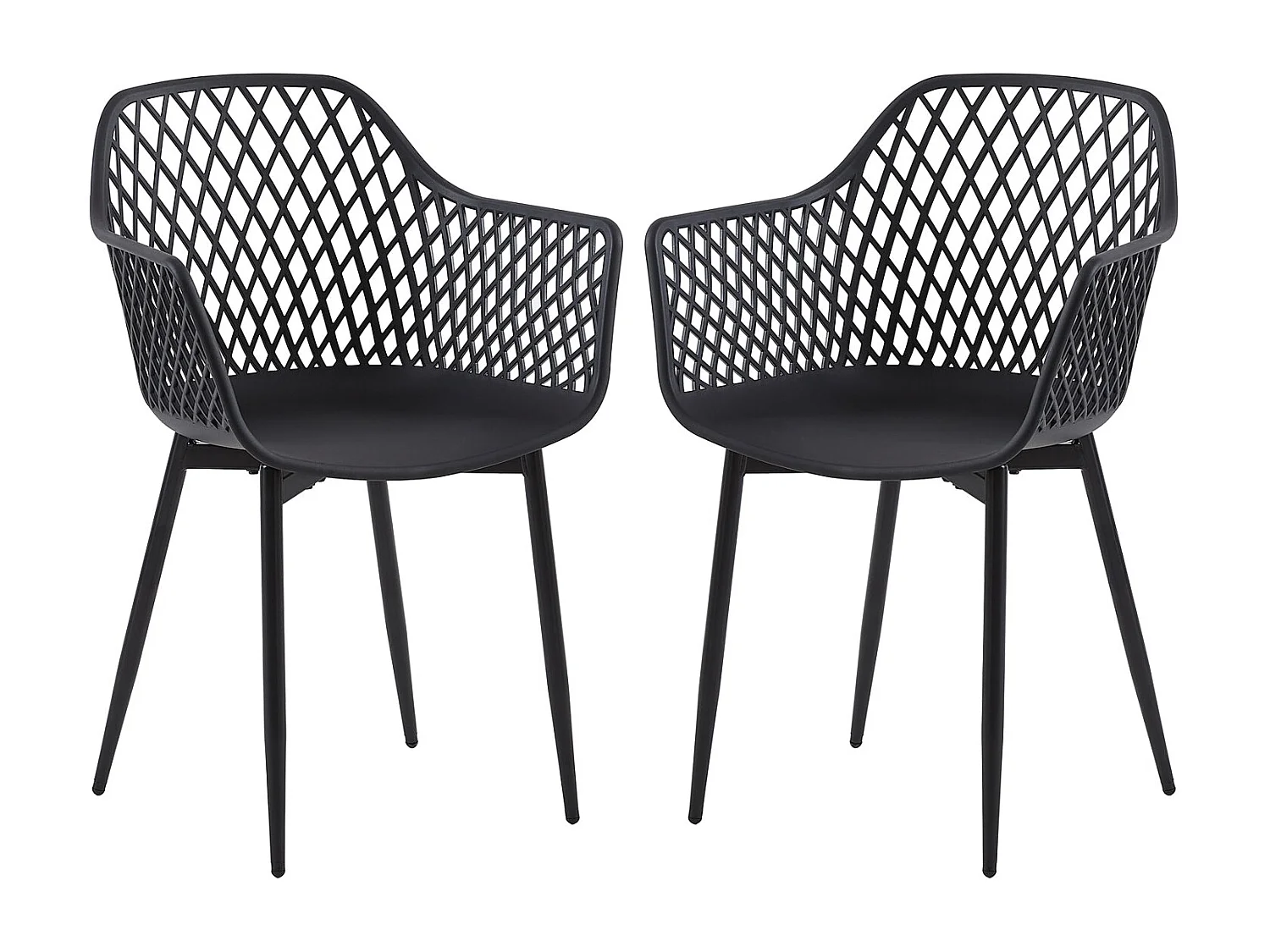 Lot de 2 Chaises de Salle à Manger de Style Scandinave - Noir