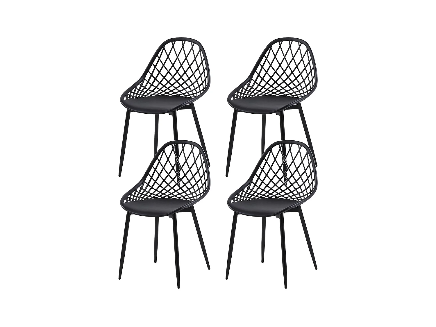 Lot de 4 Chaises de Salle à Manger Style Scandinave, Rétro