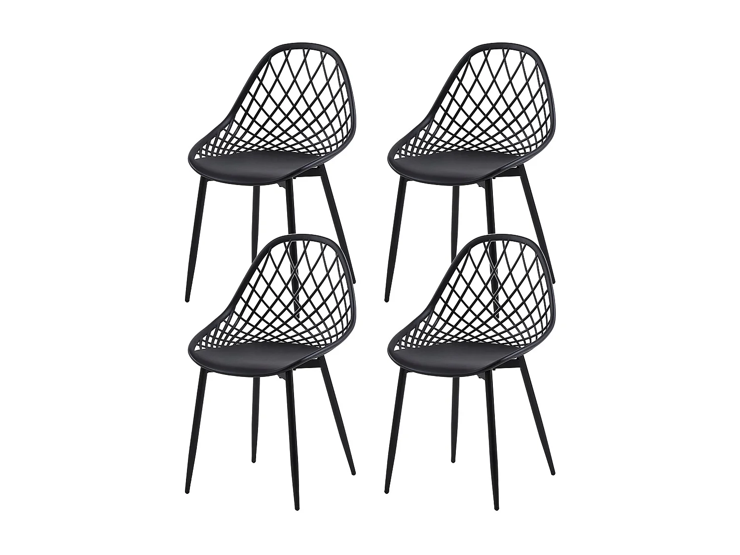 Lot de 4 Chaises de Salle à Manger Style Scandinave, Rétro