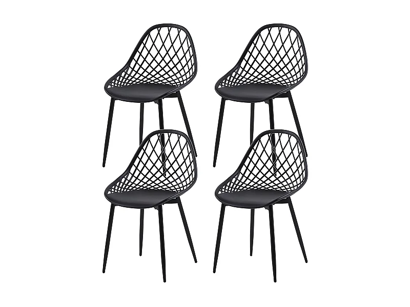 Lot de 4 Chaises de Salle à Manger Style Scandinave, Rétro