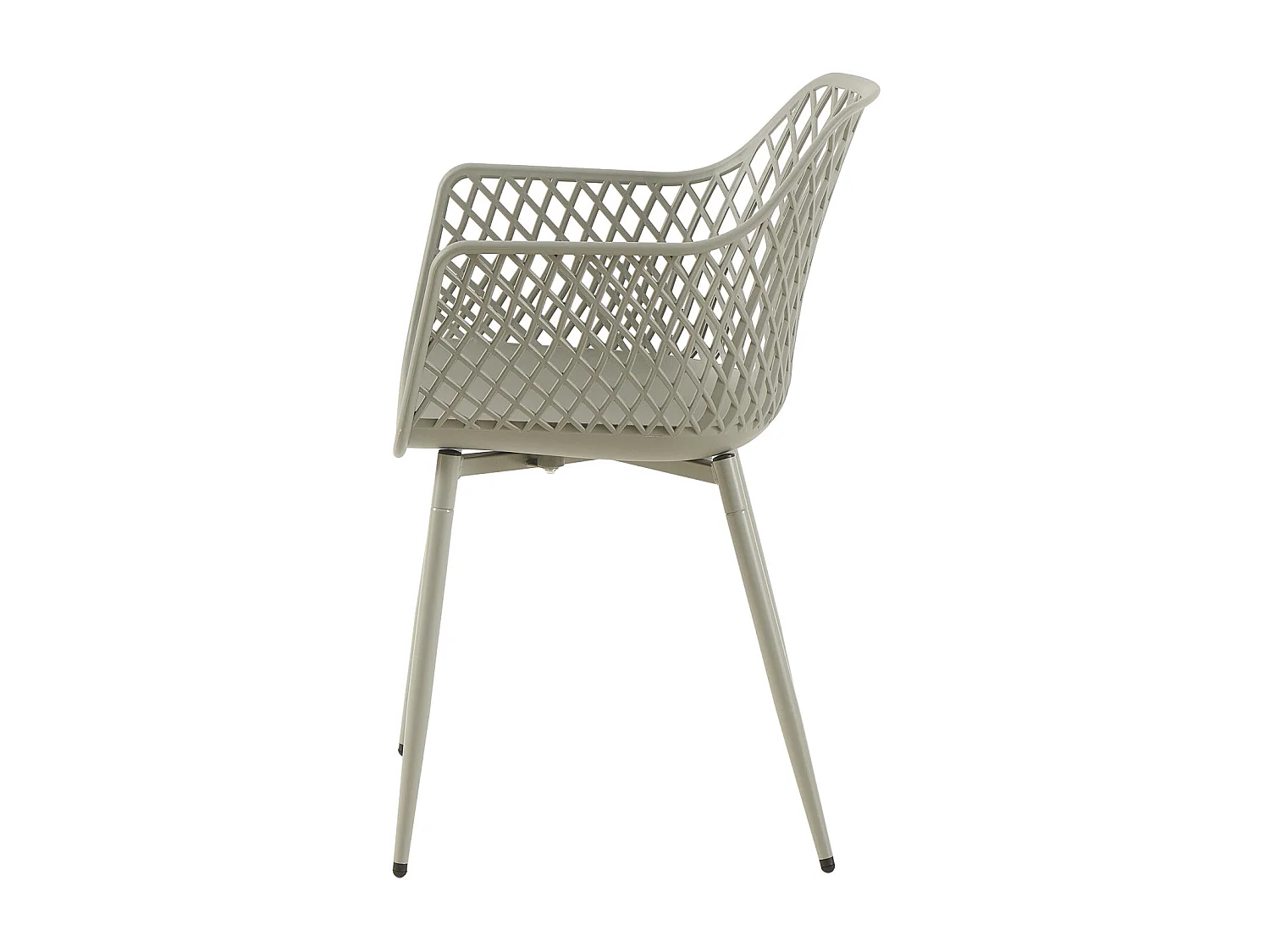 Lot de 4 chaises de jardin avec accoudoirs, fauteuil lounge - Chaises de jardin - Charge maximale : 120 kg - Gris