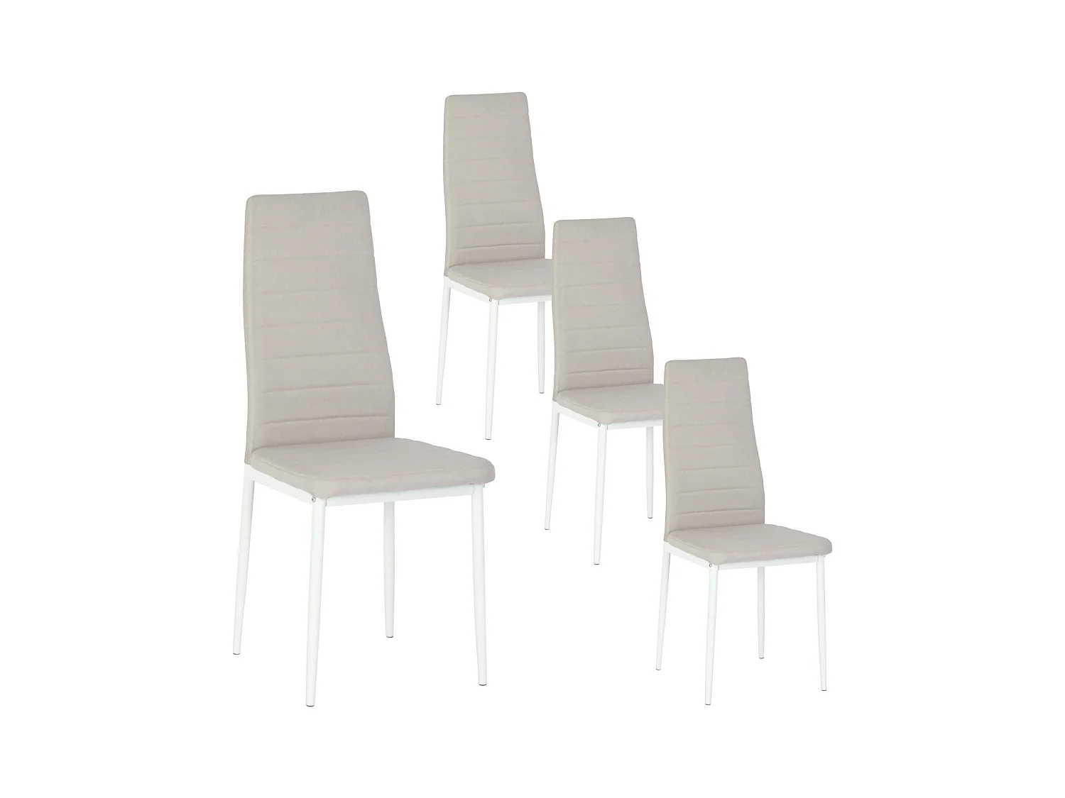 Lot de 4 Chaises Design Beige Tissu Scandinave Chaise de Salle à manger