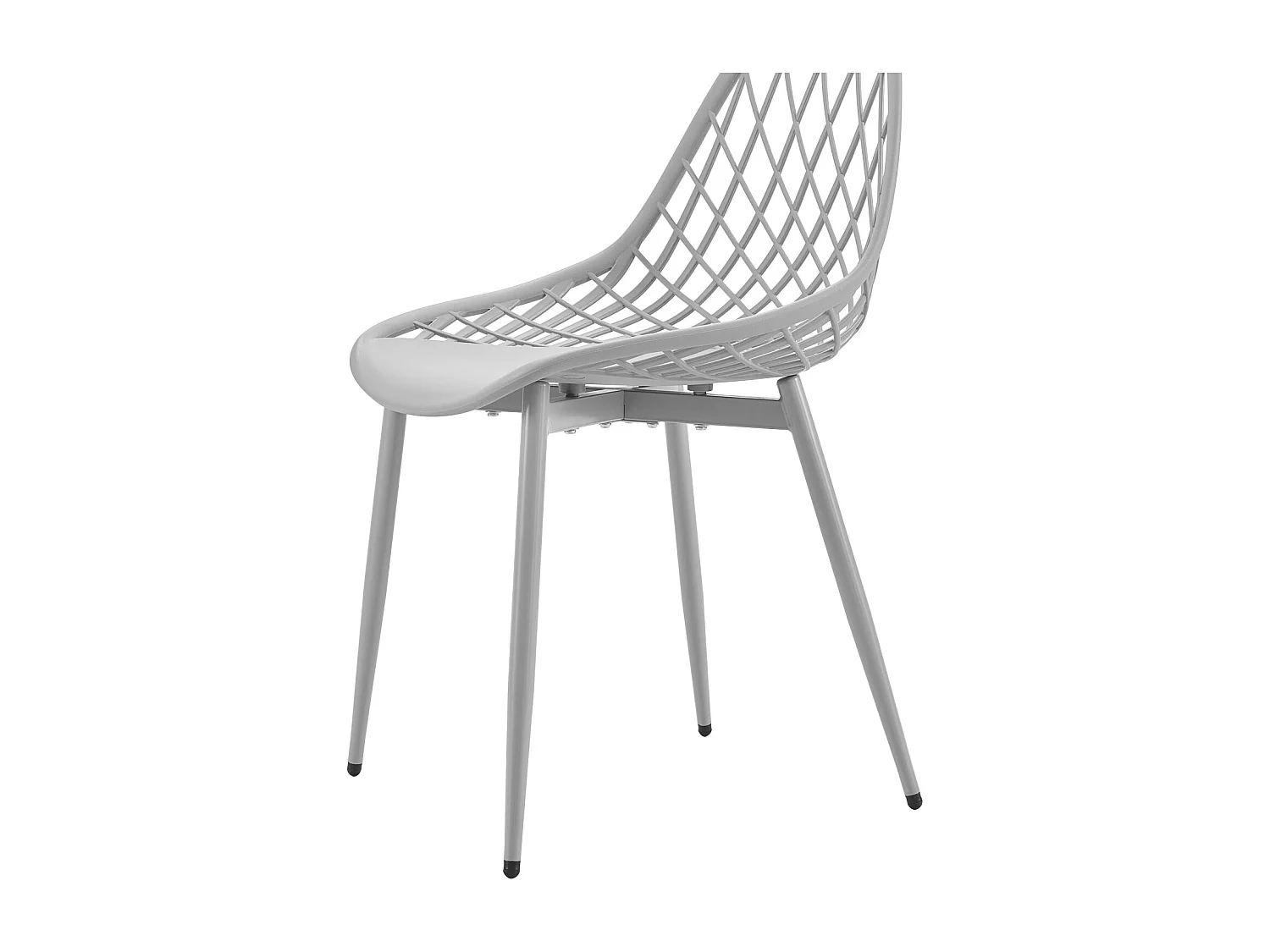 Lot de 6 chaises de salle à manger, en plastique, avec pieds en métal, pour cuisine, salon, jusqu'à 120 kg, gris