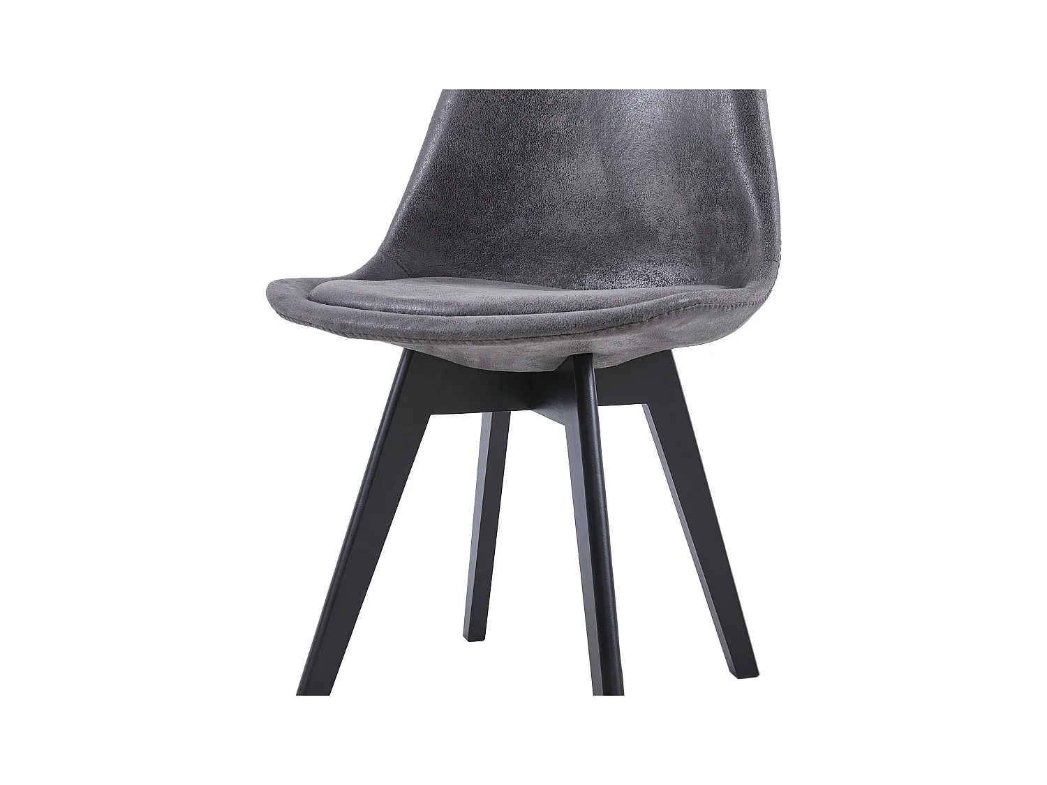 Set van 4 Scandinavische stoelen voor Eetkamer - Grijs met Suède Kussens