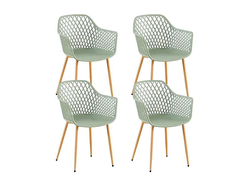 Lot de 4 chaises de jardin avec accoudoirs, chaises d'extérieur, de terrasse, de balcon, de jardin, charge maximale : 120 kg