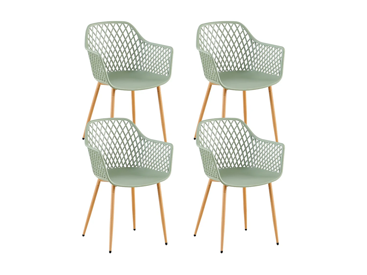 Lot de 4 chaises de jardin avec accoudoirs, chaises d'extérieur, de terrasse, de balcon, de jardin, charge maximale : 120 kg