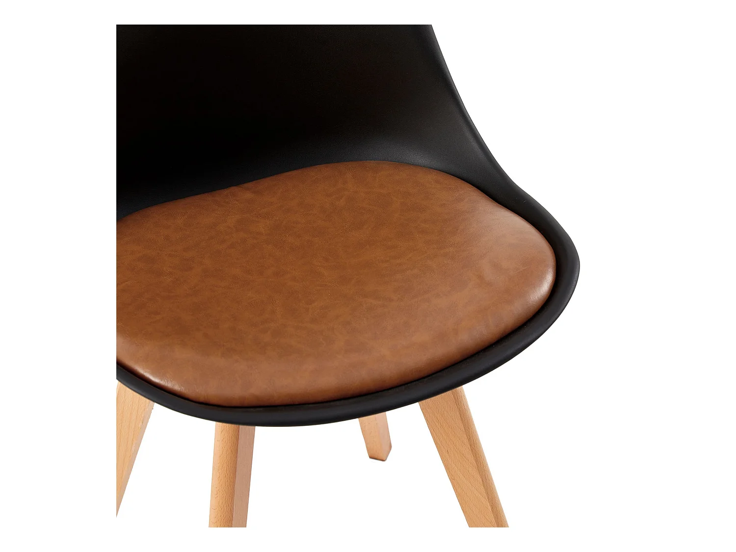 Lot de 4 chaises Scandinaves pour Salle à Manger avec Coussin Brun