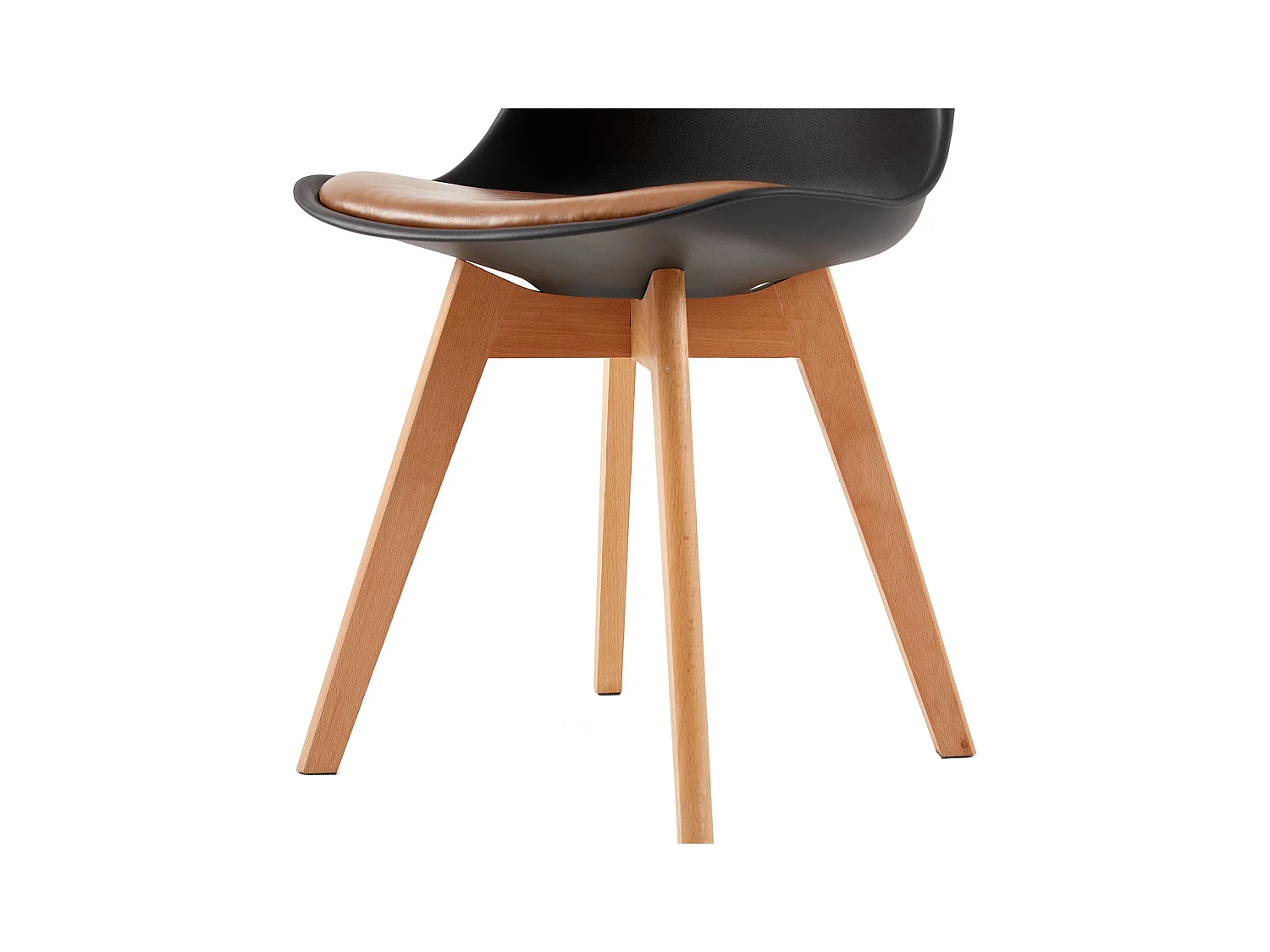 Lot de 4 chaises Scandinaves pour Salle à Manger avec Coussin Brun