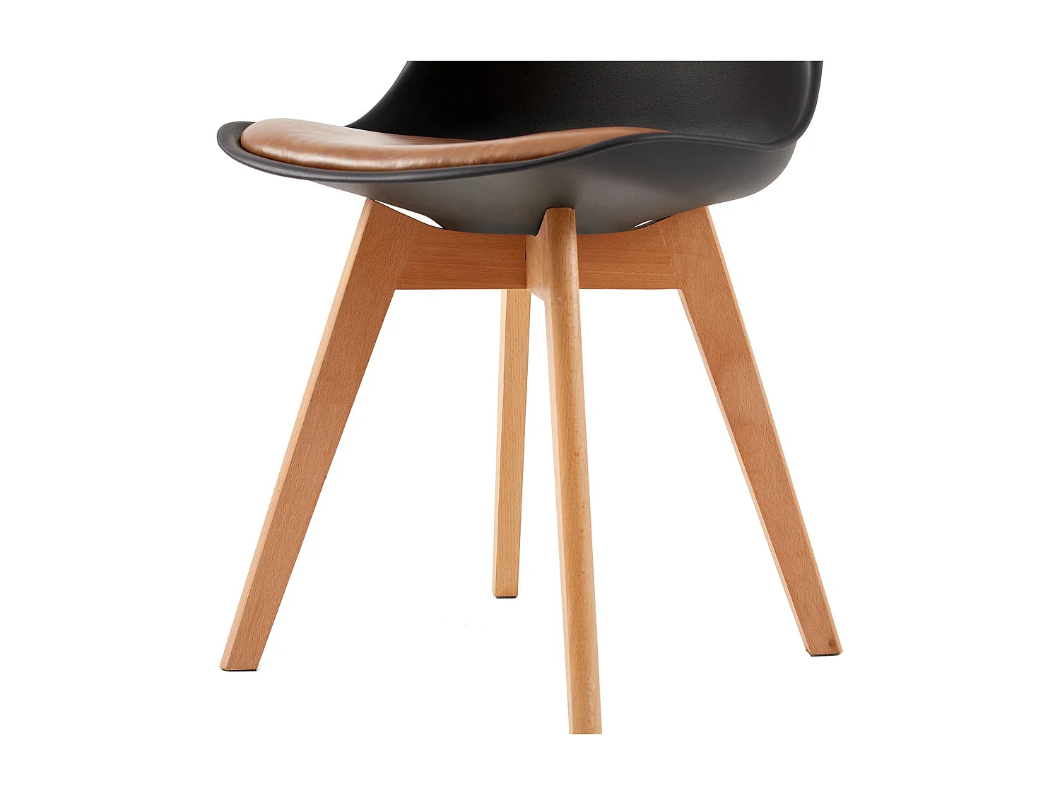 Lot de 4 chaises Scandinaves pour Salle à Manger avec Coussin Brun