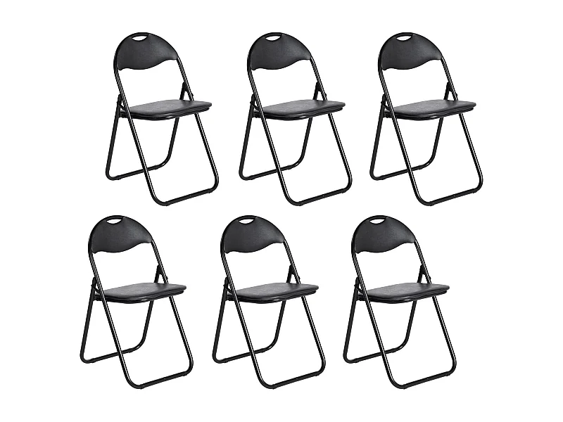 Lot de 6 Chaises pliantes empilables rembourrées