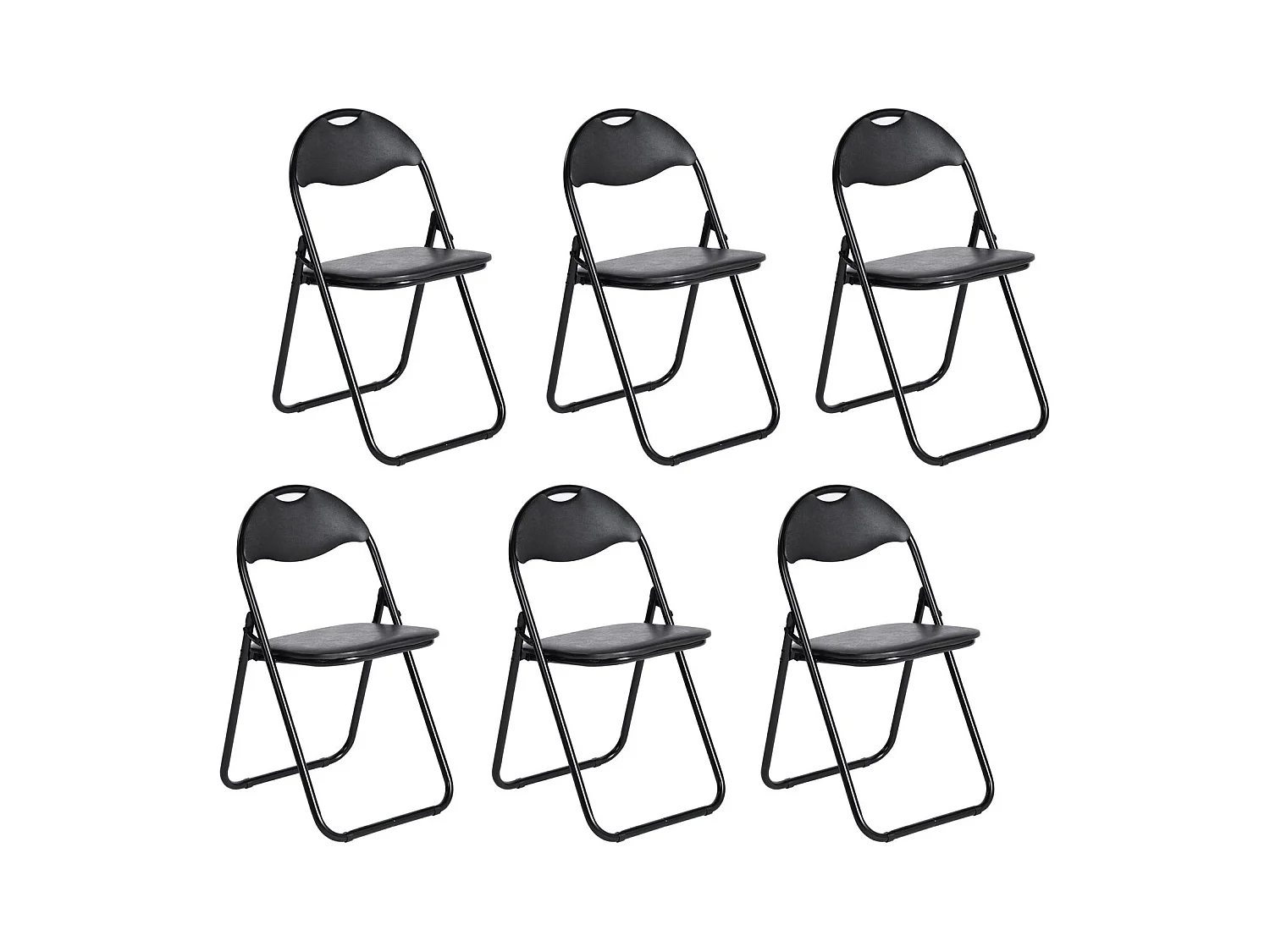 Lot de 6 Chaises pliantes empilables rembourrées