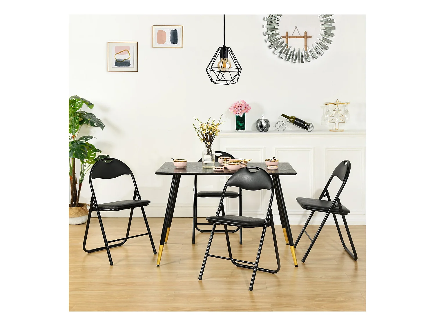 Lot de 6 Chaises pliantes empilables rembourrées