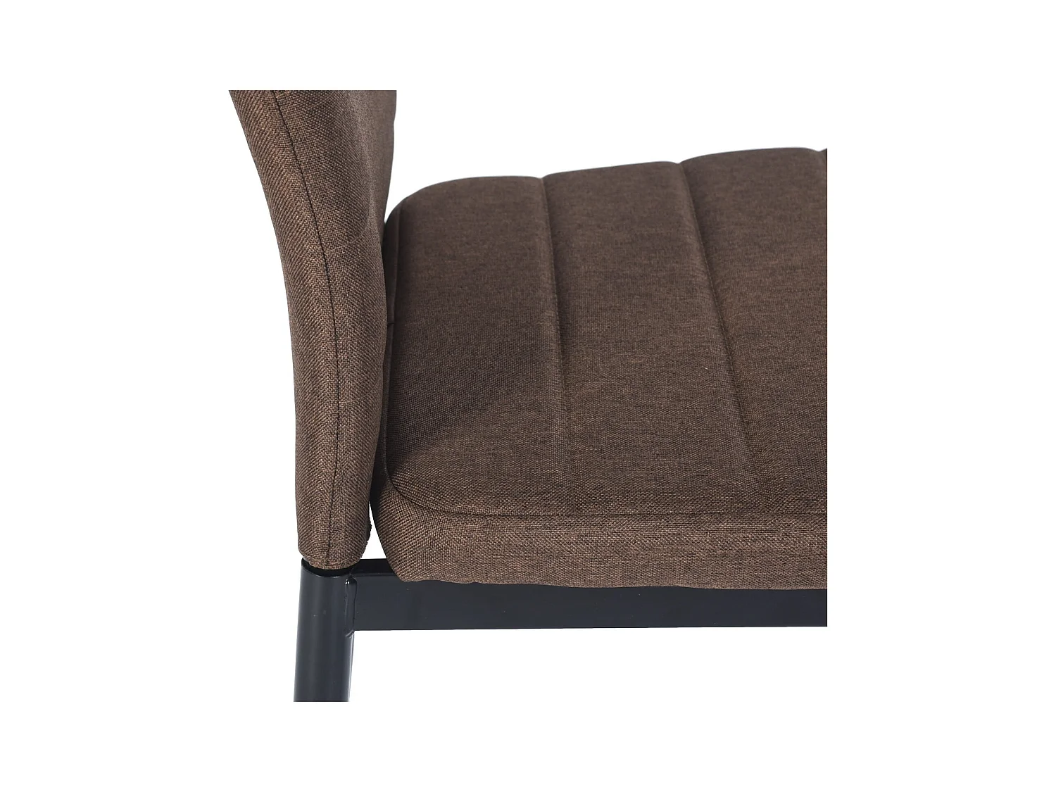 Lot de 6 chaises de salle à manger, de cuisine, confortables et rembourrées, avec siège en tissu, dossier, pieds en métal, marron