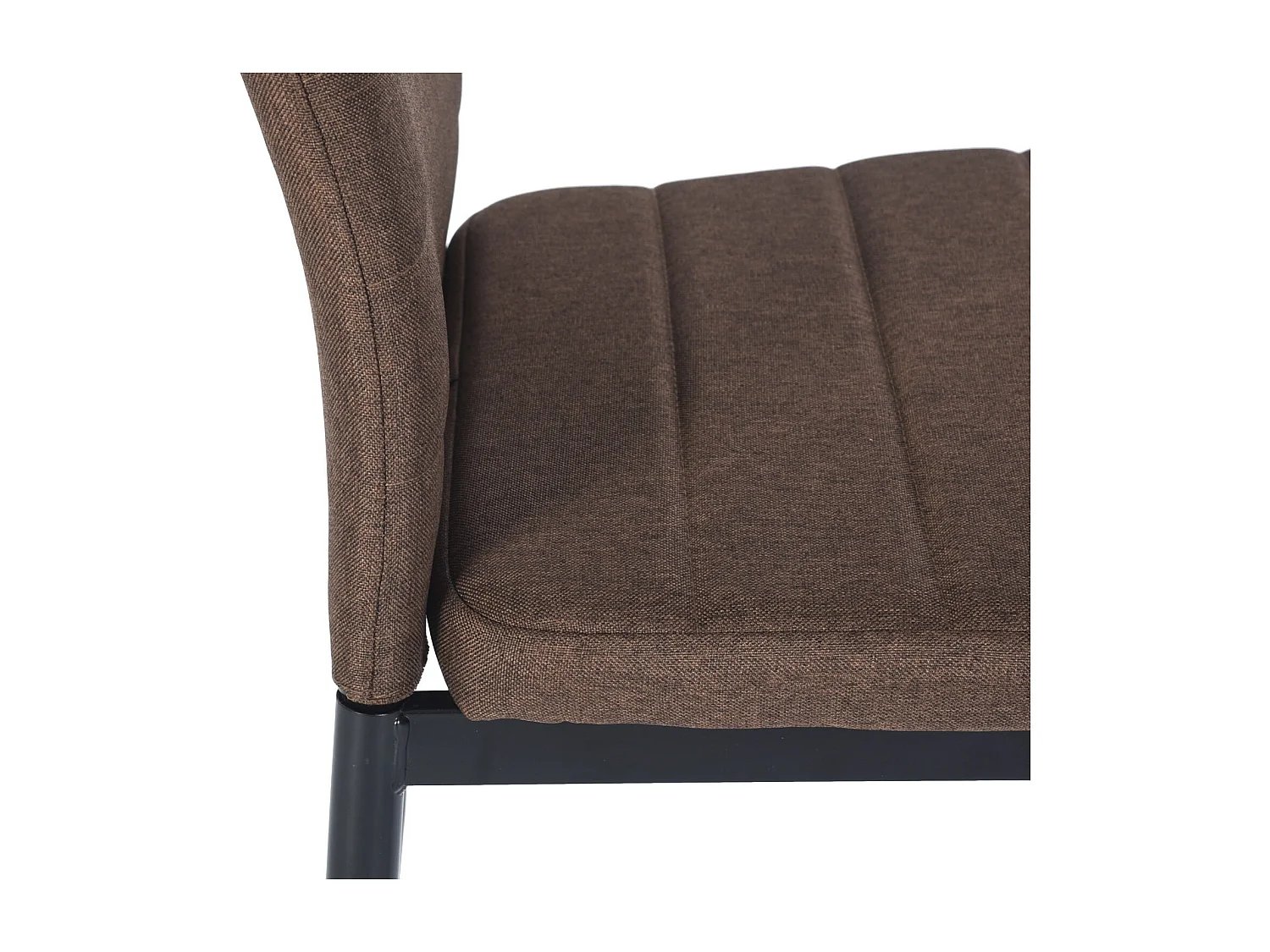 Lot de 6 chaises de salle à manger, de cuisine, confortables et rembourrées, avec siège en tissu, dossier, pieds en métal, marron