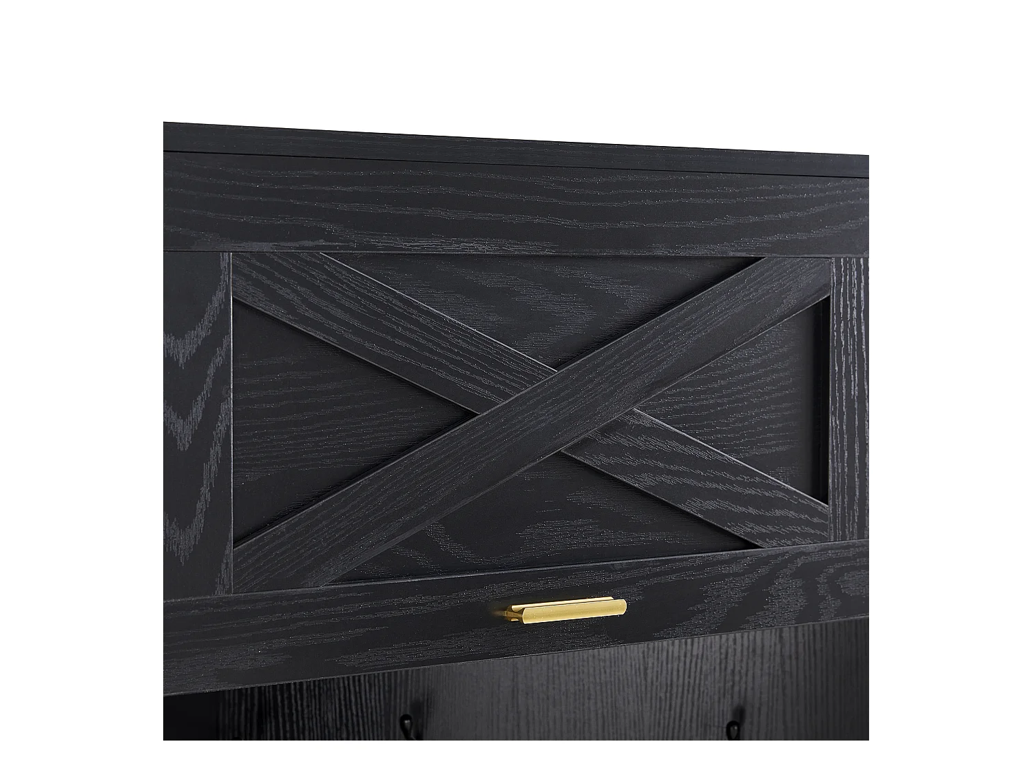 Garderobenset: Moderne Garderobe, Flurschrank, 4 Haken, schwarz