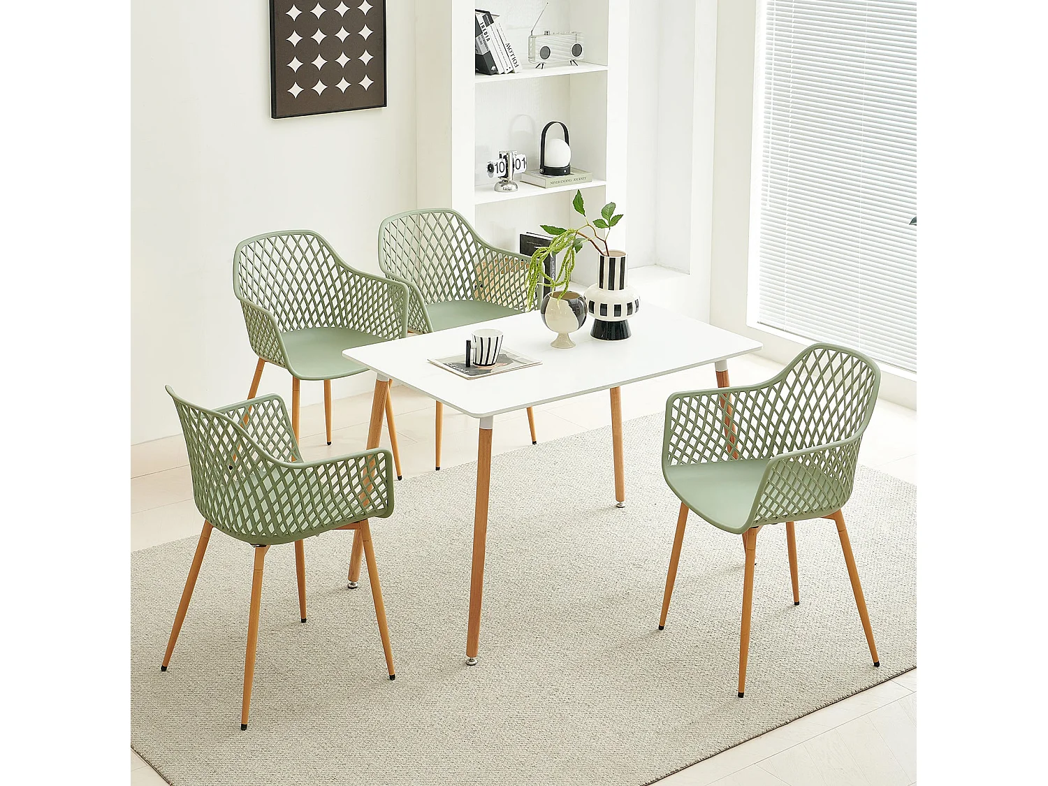 Lot de 6 chaises de jardin avec accoudoirs, chaises d'extérieur, de terrasse, de balcon, de jardin, charge maximale : 120 kg