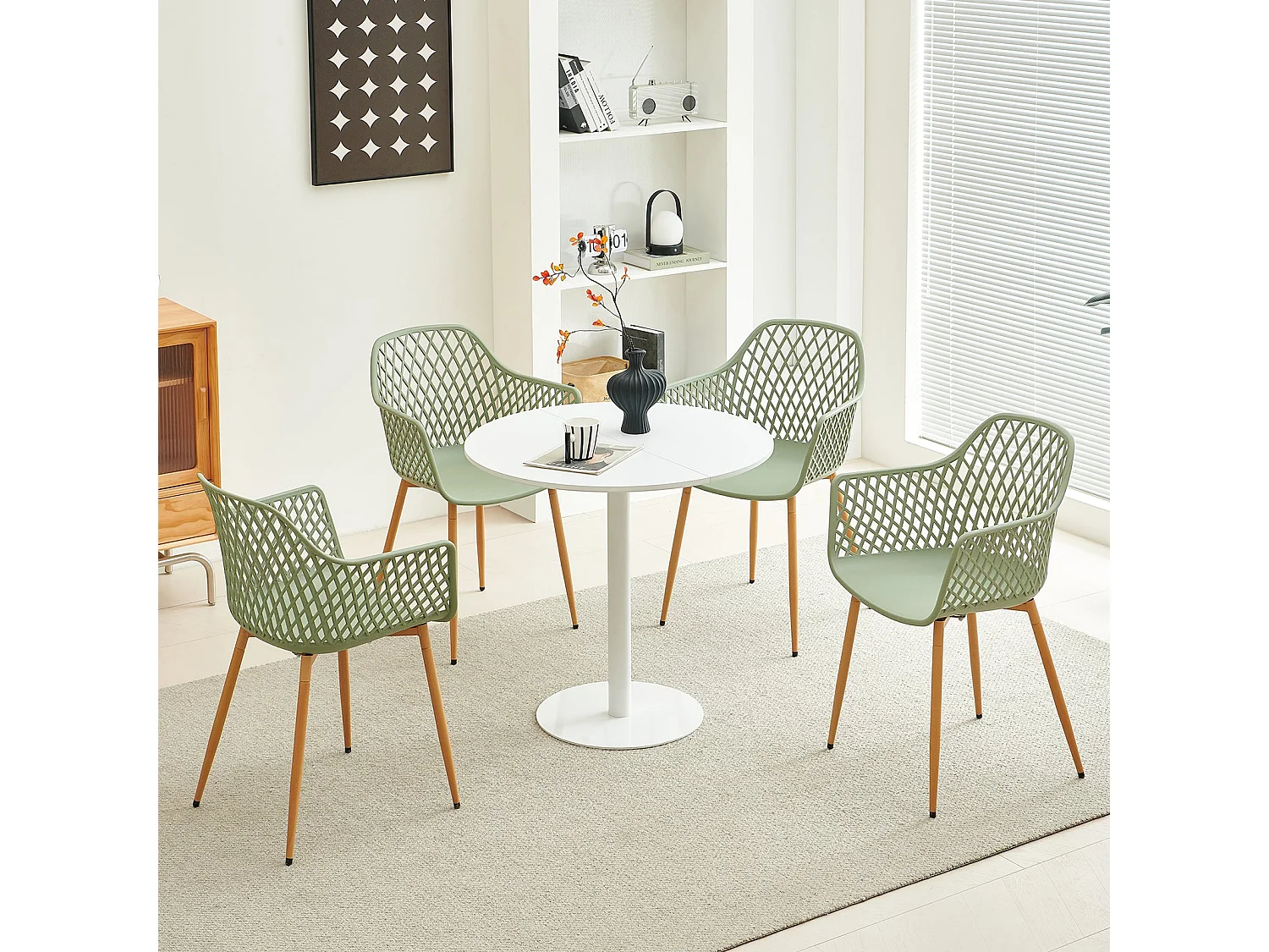 Lot de 6 chaises de jardin avec accoudoirs, chaises d'extérieur, de terrasse, de balcon, de jardin, charge maximale : 120 kg