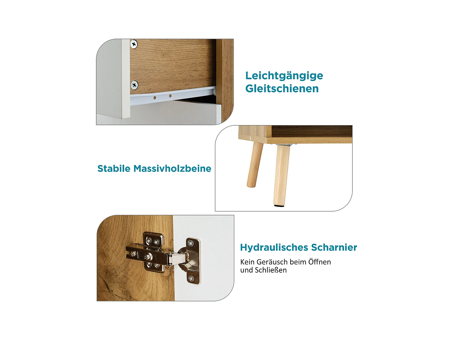 Multifunktionales 190 cm hohes Holzgarderobenset mit Spiegel