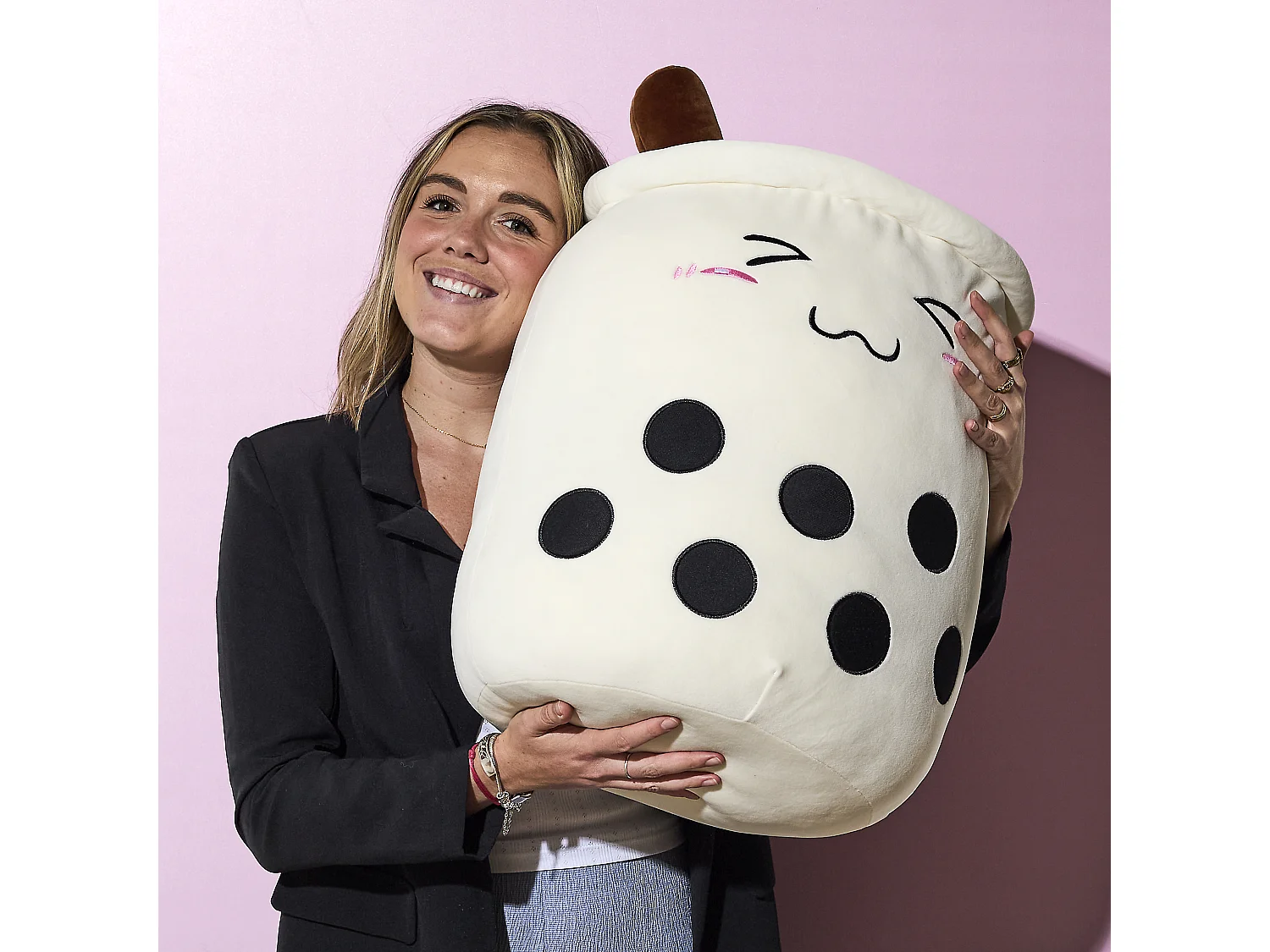 Peluche Bubble Tea Xxl 70cm Kawaii Marron, Beige