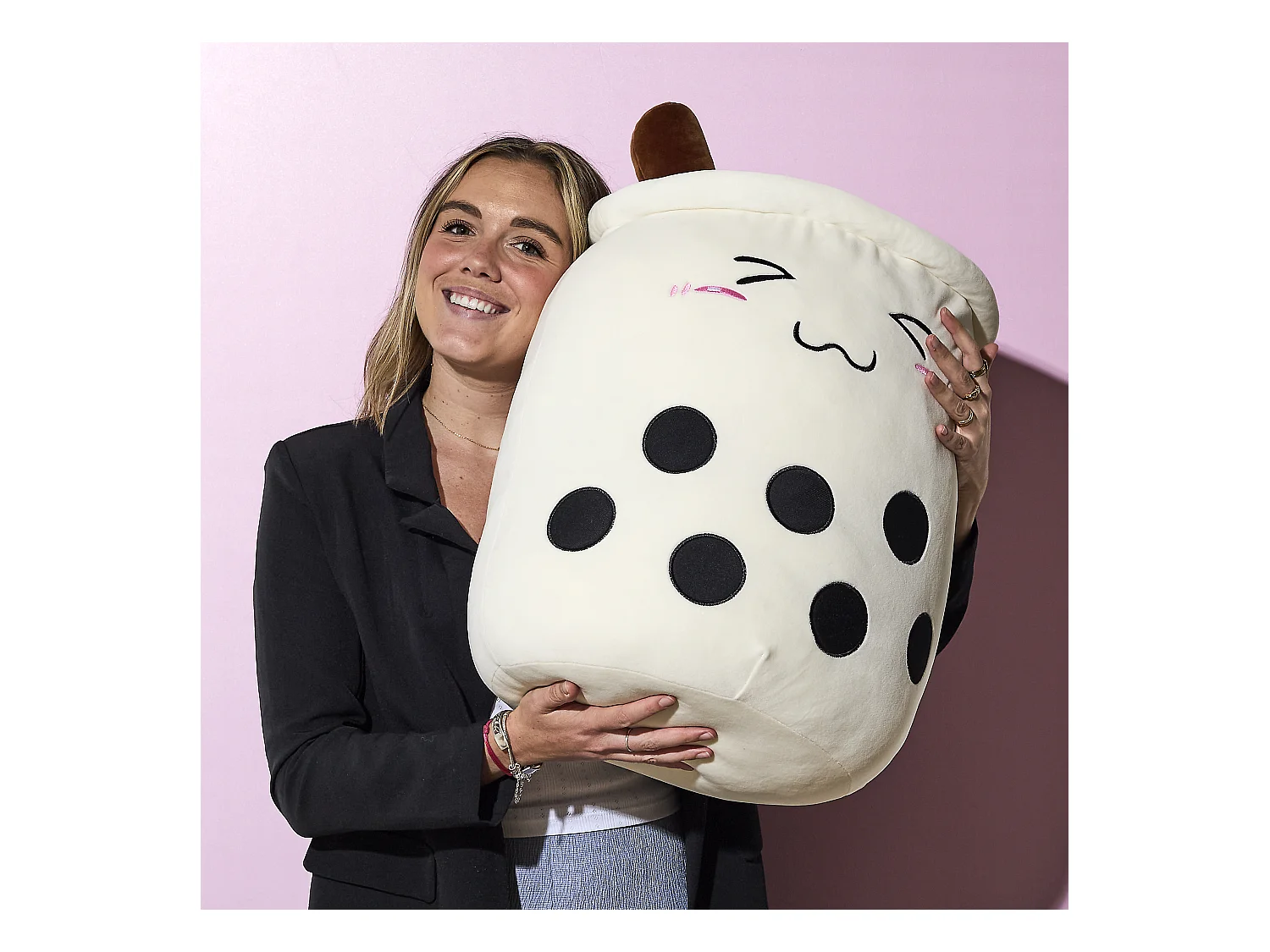 Peluche Bubble Tea Xxl 70cm Kawaii Marron, Beige