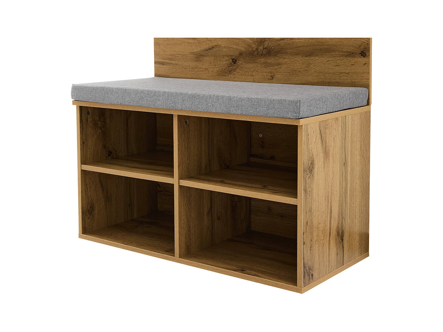 Ankleide-Set in Holzoptik, 175 cm hoch, mit Schuhbank