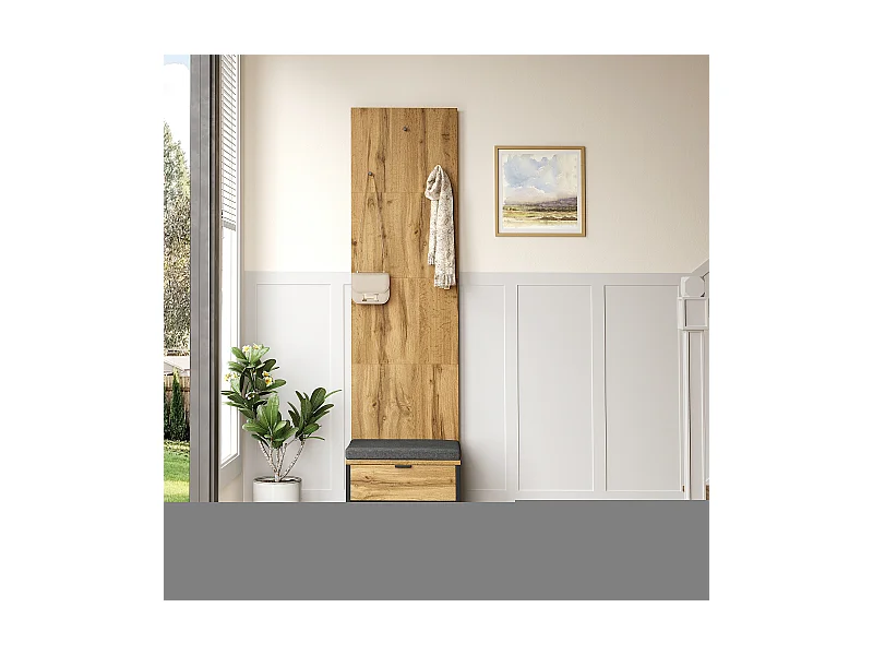 Garderobenset mit Schuhhocker und Kissen, Hängeaccessoires