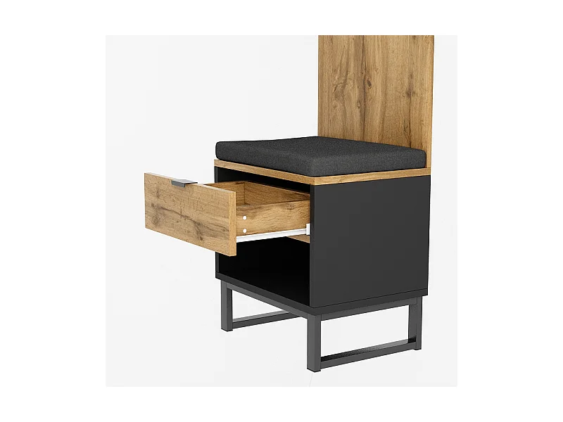 Garderobenset mit Schuhhocker und Kissen, Hängeaccessoires