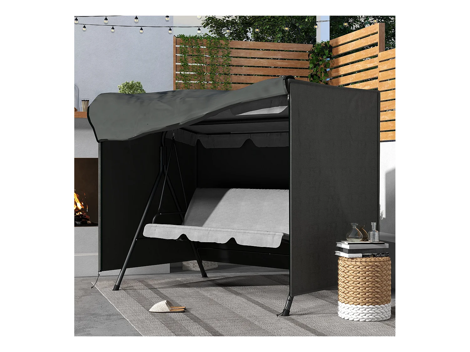 3-Sitzer-Schaukelabdeckung, wasserdicht, UV-beständig, 205 x 124 x 164 cm