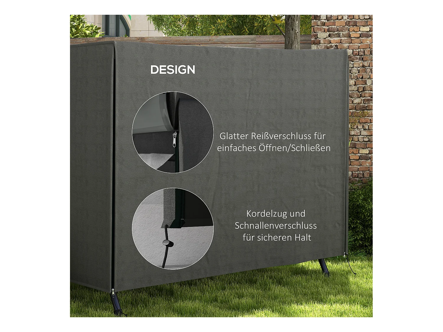 3-Sitzer-Schaukelabdeckung, wasserdicht, UV-beständig, 205 x 124 x 164 cm