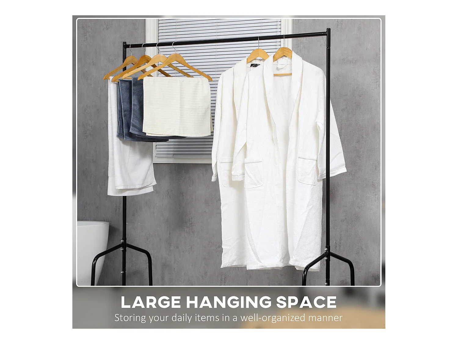 Kleiderständer, 150 x 60 x 170 cm, stabil und einfach zu montieren für optimale Aufbewahrung