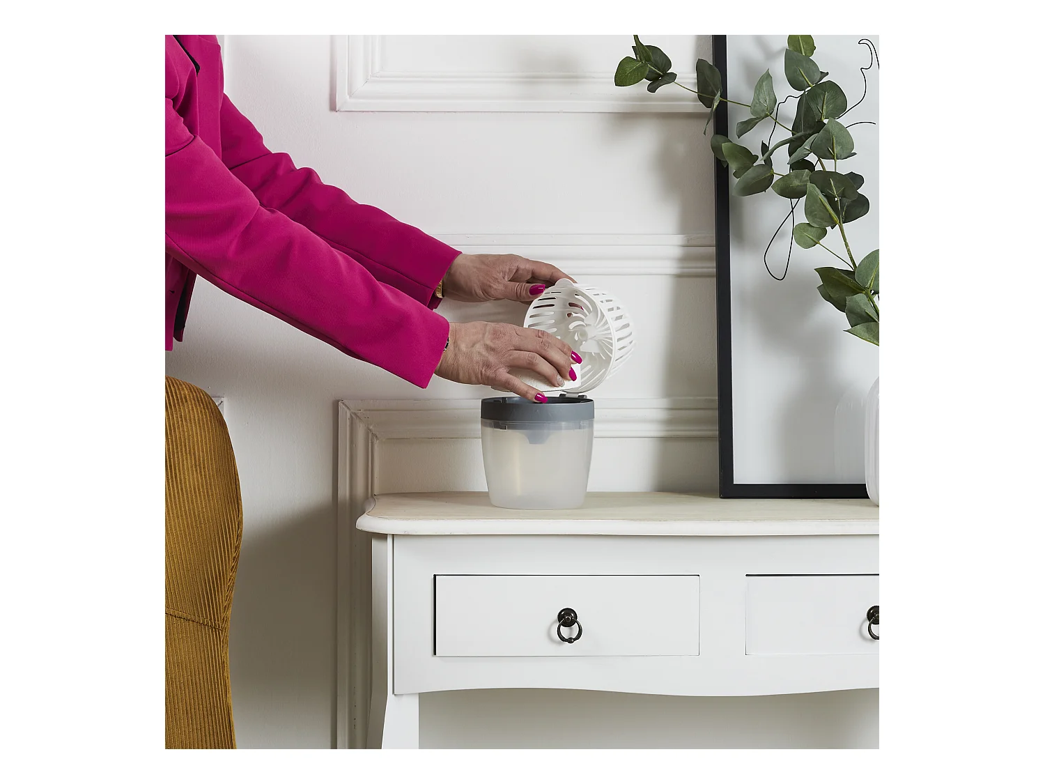 Absorbeur d'Humidité en Céramique avec Recharge Incluse M6 - Protège vos Murs et Armoires - Gris