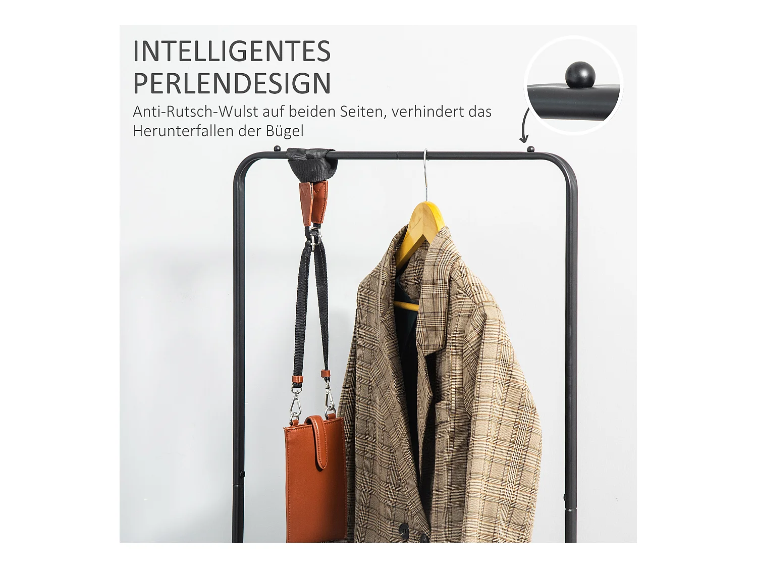 Porte-manteau sur roulettes,porte-manteau avec tringle,étagère à chaussures