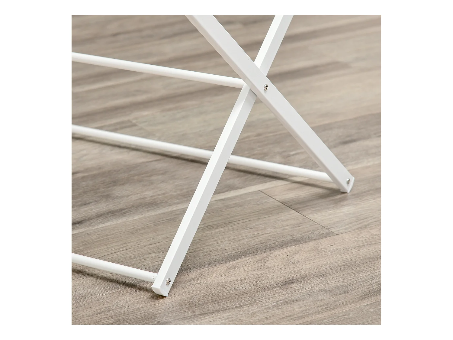 Faltbarer Wäscheständer, 8-stöckiger Wäscheständer, Metall, Kunststoff, weiß