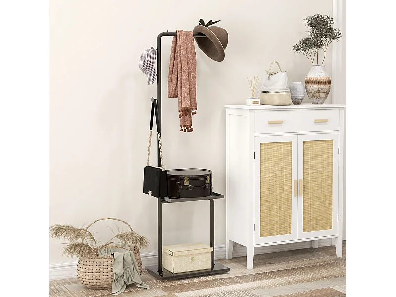 Portemanteau avec crochets et plateau pour vêtements et chapeaux,couloir et entrée