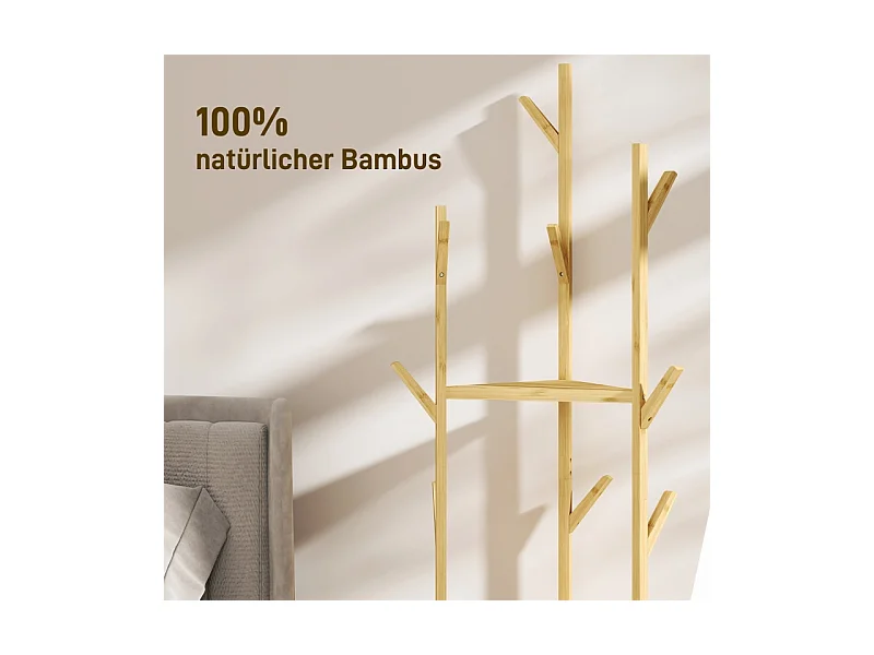 Garderobe mit 8 Haken, 3 Etagen, Garderobe für Hüte und Kleidung